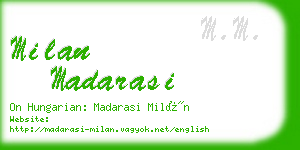 milan madarasi business card